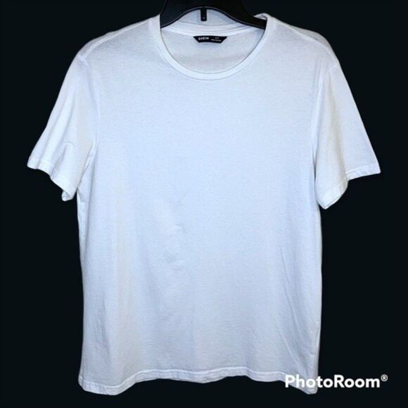 SHEIN Mens White Short Sleeve Crew Neck Tee Size Medium - Picture 1 of 3